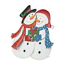 Glitzhome 30" Metal Snowman Yard Stake, Standing Decor or Wall Decor