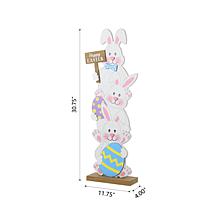 Glitzhome 30.75in H Wooden Easter Stacked Bunny Porch Decor