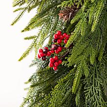 Glitzhome 30"D Oversized Christmas PE Dripping Wreath with Pinecone...