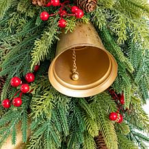 Glitzhome 30"H Christmas Deluxe Gold Bell & Pinecone PE Dripping Te...