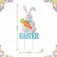 Glitzhome 30in H Easter Metal Bunny Yard Stake
