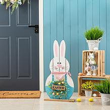 Glitzhome 30in H Easter Wooden Bunny Porch Decor