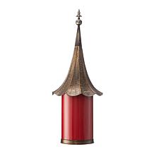 Glitzhome 32" Retro Red Metal Pagoda Birdhouse with Bronze Roof