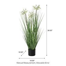 Glitzhome 3.25' Onion Grass Artificial Plants in Pot