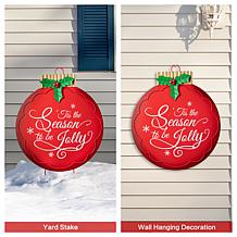 Glitzhome 32"H Large Metal Christmas Ornament Yard Stake or Wall Décor
