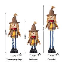 Glitzhome 33-38"H Fall Fabric Scarecrow Porch Decor w Telescoping Legs