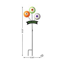 Glitzhome 35.25" Halloween Metal "WELCOME" Spring Eyeballs Yard Stake
