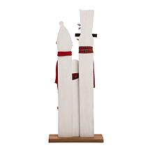 Glitzhome 35.5" H Wooden Snowman Family Porch Decor