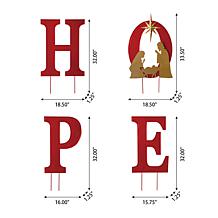 Glitzhome 35.5" Lighted Metal HOPE Stake, Standing or Wall Decor