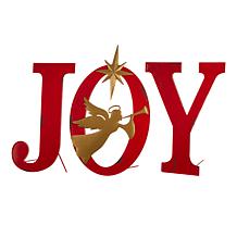 Glitzhome 36" H Metal JOY Angel Yard Stake, Standing or Wall Decor