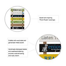 Glitzhome 36.25" Oversized Porch Rules Wooden Pallet Wall Sign