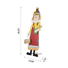 Glitzhome 36.25in. H Metal Scarecrow Yard /Standing /Hanging Sign