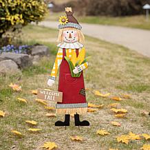 Glitzhome 36.25in. H Metal Scarecrow Yard /Standing /Hanging Sign