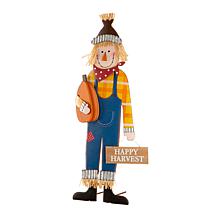 Glitzhome 36in. H Fall Metal Scarecrow Yard Stake or Hanging Sign