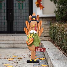 Glitzhome 36in. H Thanksgiving Metal Turkey Yard / Standing Decor