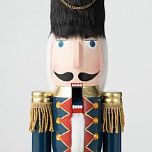 Glitzhome 36in. H Wooden Christmas Drummer Nutcracker