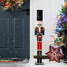 Glitzhome 36in. H Wooden Christmas Drummer Nutcracker