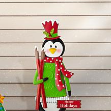 Glitzhome 36"Metal Penguin Yardstake or Wall Decor