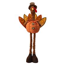 Glitzhome 37.00in.H Fabric Turkey Standing Décor With Telescoping Legs