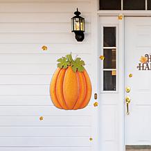 Glitzhome 37.75in. H Fall Metal Embossed Glitter Pumpkin Yard Stake