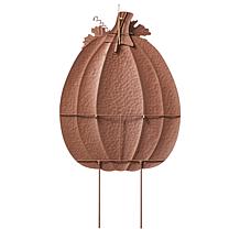 Glitzhome 37.75in. H Fall Metal Embossed Glitter Pumpkin Yard Stake
