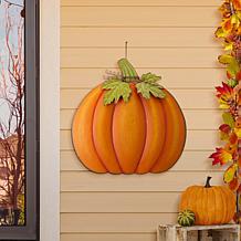 Glitzhome 38.5in. H Fall Oversized Metal Pumpkin Yard/ Wall Decor