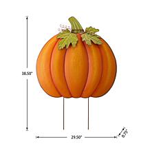 Glitzhome 38.5in. H Fall Oversized Metal Pumpkin Yard/ Wall Decor