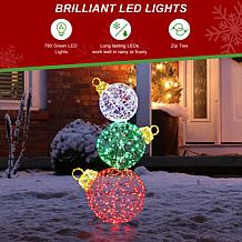 Glitzhome 39.25" Lighted 3D PVC Stacked Ornaments w 760 LED Lights