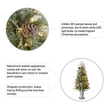 Glitzhome 4' Artificial Pine Christmas Tree w/130 White Lights & Urn