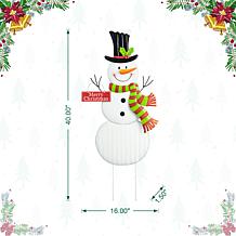 Glitzhome 40" Metal Snowman Yard Stake