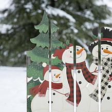 Glitzhome 41.5" Metal Snowman Family Combo Yard Stake