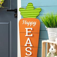 Glitzhome 41.5in H Easter Wooden and Metal Carrot Porch Decor