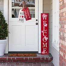 Glitzhome 42" H Valentine's Wooden Welcome Porch Sign
