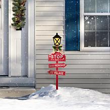 Glitzhome 42" H Wooden Christmas Yard Stake with LED