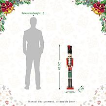 Glitzhome 42" Wooden Christmas Soldier Nutcracker