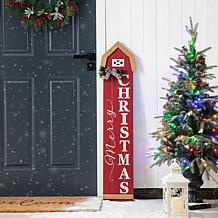 Glitzhome 42" Wooden "Merry Christmas" Vertical Barn Shaped Sign