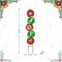 Glitzhome 42.25" Metal JOY Ornament Yard Stake / Wall Decor