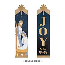 Glitzhome 42"H Christmas Double Sided Nativity Porch Leaner