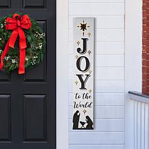 Glitzhome 42"H Lighted Wooden Nativity Porch Sign