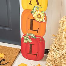 Glitzhome 42in. H Fall Wood Stacked Pumpkin Porch Decor