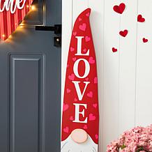 Glitzhome 42in H Valentine's Wooden Gnome Porch Decor