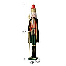 Glitzhome 42in. H Wooden Christmas King Nutcracker