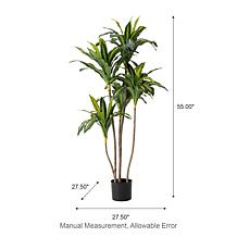 Glitzhome 4.5' Faux Dracaena Fragrans Plants in Pot