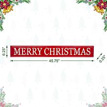 Glitzhome 45.75in. L Enameled Metal MERRY CHRISTMAS Wall Sign