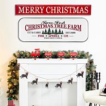 Glitzhome 45.75in. L Enameled Metal MERRY CHRISTMAS Wall Sign