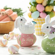 Glitzhome 4.5in H Set of Three Easter Resin Bunny Table Decor
