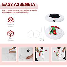 Glitzhome 47.25" Lighted 3D Foldable Fabric Snowman with Bulbs