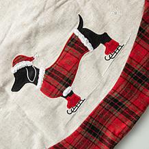 Glitzhome 48" Fabric Christmas Tree and Dachshund Skirt