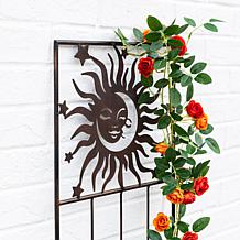 Glitzhome 48"H Metal Sun Garden Trellis with Stars Design