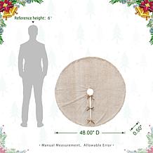 Glitzhome 48in. D Faux Rabbit Fur Christmas Tree Skirt